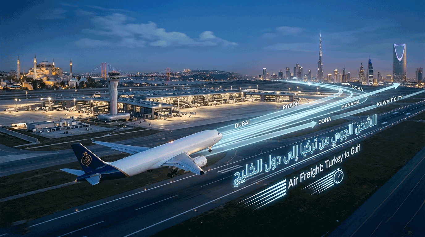 الدليل الشامل: الشحن الجوي من تركيا إلى دول الخليج مع مجموعة الباشا الدولية 1 الشحن الجوي من تركيا للخليج